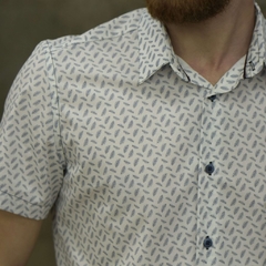 Camisa Jowef Manga Curta folha Branco
