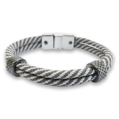 Pulseira Couro medieval Cinza - Jowef