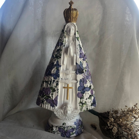 * Nossa Senhora Aparecida Borboletas 25cm - Misan Artesanato
