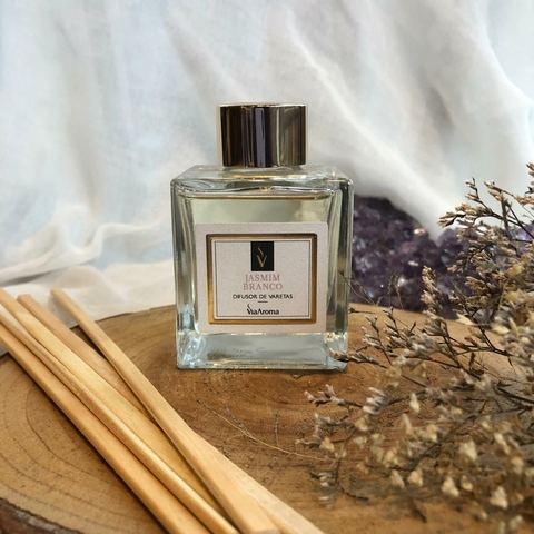 Difusor de Varetas Jasmim Branco 100ml - Via Aroma