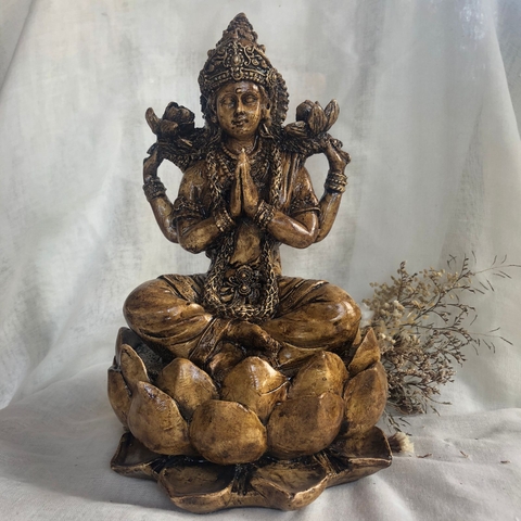 * Lakshmi (pintura madeira) 25 cm - Misan Artesanato