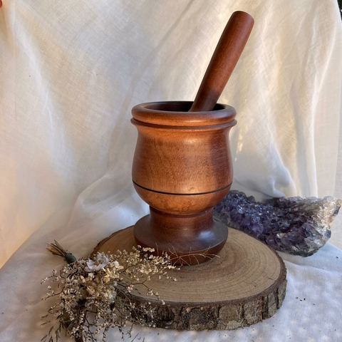 Pilão de Madeira para Ervas 24cm