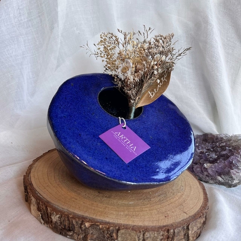 * Vaso Meia Esfera G (Azul) - Artha Cerâmica