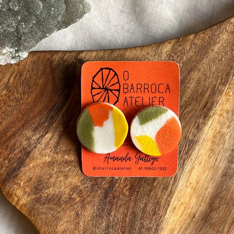* Brinco Redondo Primavera Colors - O Barroca Atelier