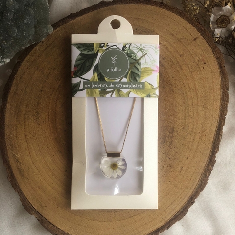 * Colar Camomila Redondo Médio 50cm (Folhado a ouro) - A Folha
