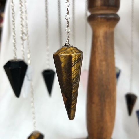 Pêndulo de Cristal Natural - Olho de Tigre