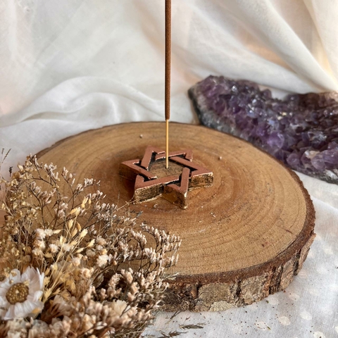 Incensário Estrela de Davi (dourado)