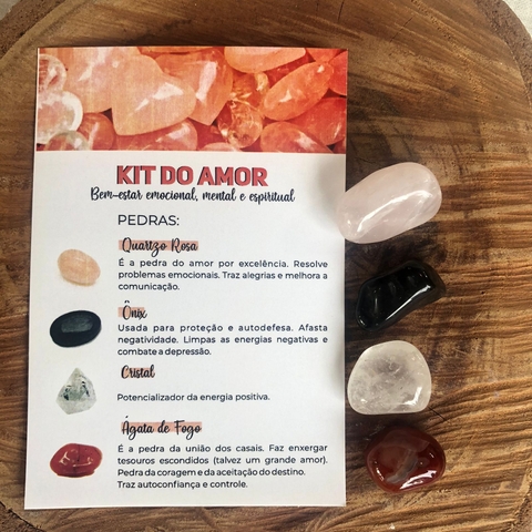 Kit do Amor (quartzo rosa, onix, cristal)