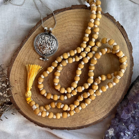 Japamala Sândalo e Colar Ganesha (Kit)