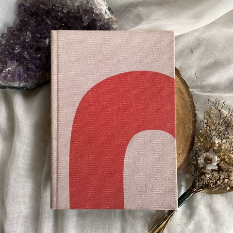 Caderno Arco Íris Rosa (capa rosa de tecido)