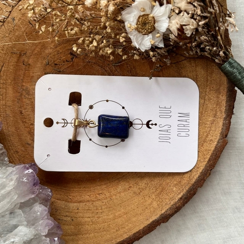 Pingente Lapis Lazuli Mini Retangulo - Joias que Curam