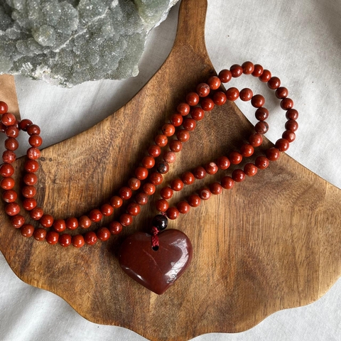 * Japamala Jaspe Vermelho Coração - Ananda Aromas