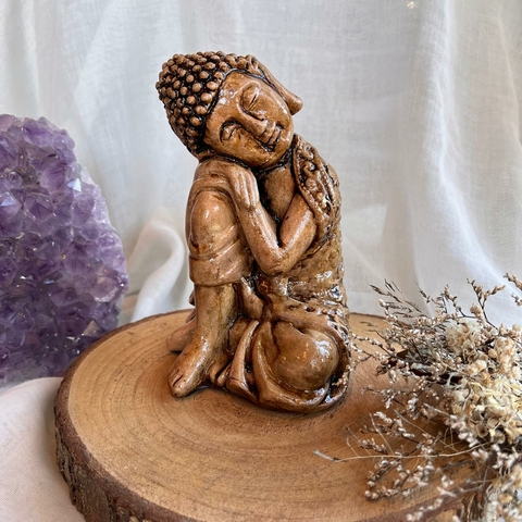 * Buda de gesso Dormindo 16cm - Misan Artesanato