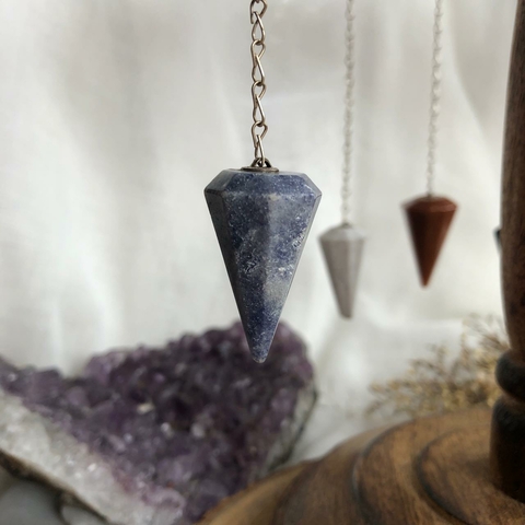 Pêndulo de Cristal Natural - Quartzo Azul
