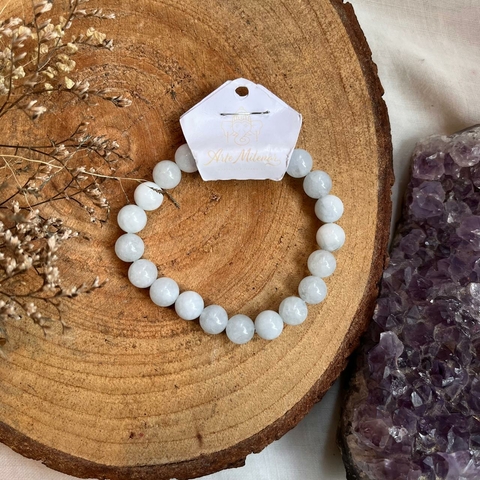 * Pulseira de Jade Água Marinha leitoso - Arte Milenar