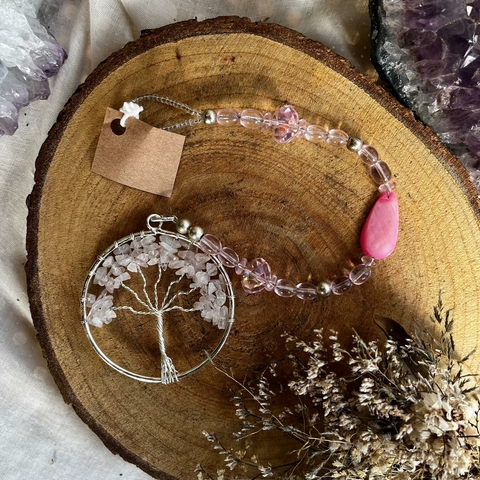 Móbile Árvore da Vida - Quartzo Rosa