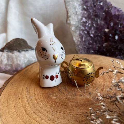 * Infusor Coelho de Porcelana - Casa Verdinha