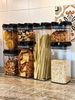 Set de 7 contenedores hermeticos apilables para cocina - comprar online