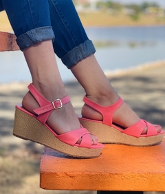 sandalia anabela frente aberta GV-2041 - Menina Refinada