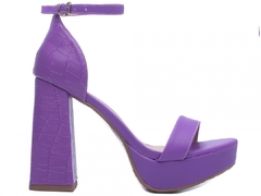 Sandália Meia Pata Napa Roxo e Croco Roxo; TCL-105010C - Menina Refinada