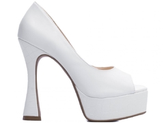 Peep toe meia pata branco TCL-1.206A - Menina Refinada