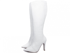 Bota cano longo Bico Fino Napa branco TCL-65044B - comprar online