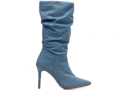 Bota Franzida Feminina Tecido Jeans na Cor Azul; TCL-900-903A - comprar online