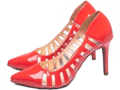 Sapato Scarpin Verniz Vermelho / Vinil; TCL- SC014B - loja online