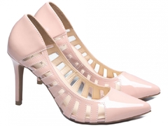 Sapato Scarpin Verniz Rosa / Vinil; TCL-SC014E - Menina Refinada