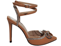 Scarpin Napa Blush/Laço Strass salto Cód.2498 SF-BRS3013 - comprar online