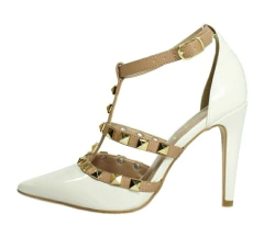 Scarpin Salto Alto Valentino Off White e Nude SF-BRS3010 - comprar online