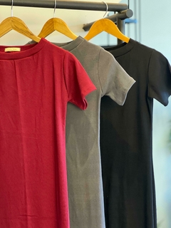 Vestido Canelado/ manga curta CS - comprar online