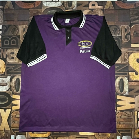 Polo Poliéster Roxa Estampada em DTF