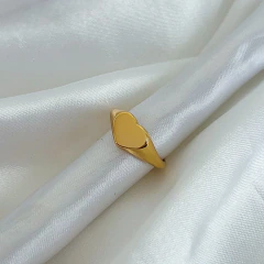 Anel regulável coração dourado