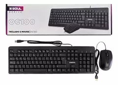 Kit Teclado + Mouse Usb Soul Office C100 Negro