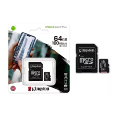 MICROSD KINGSTON 64GB C/ADAP CLASE 10 UHS-I (U1) 100MB/S CANVAS PLUS
