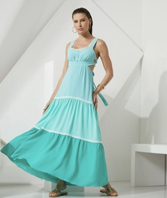Vestido longo tri colors