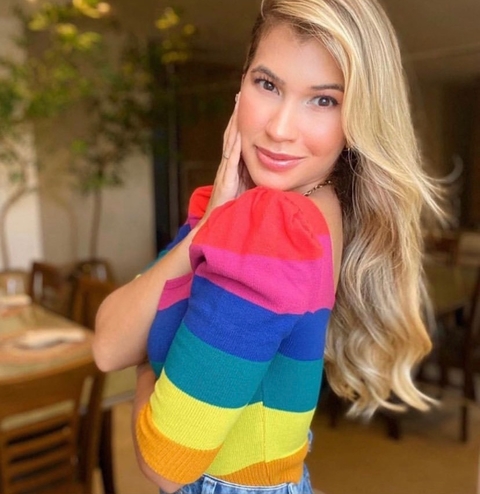 Cropped listrado tricô - comprar online