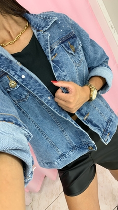 JAQUETA JEANS COM BRILHO - comprar online