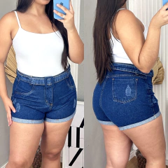 SHORT MOM ESCURO COM CINTO