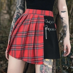 Saia Gótica Vermelha Xadrez - Kawaii Ghosty