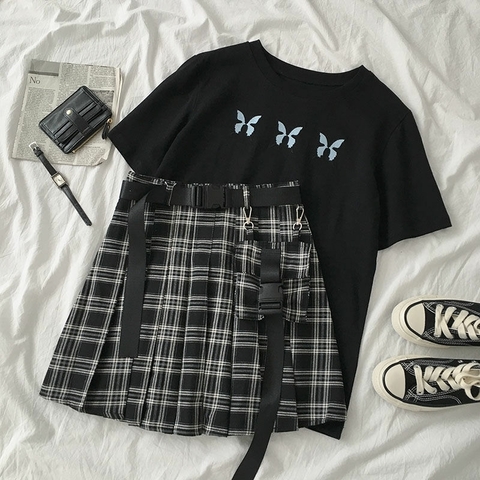 Conjunto de 2 peças Saia Plissada + Camiseta