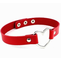 Imagem do Choker Gargantilha de Couro Coração - 18 Cores