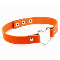 Choker Gargantilha de Couro Coração - 18 Cores - loja online