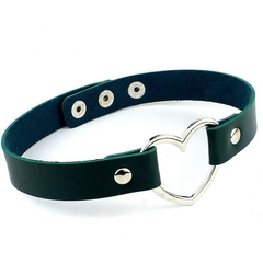 Choker Gargantilha de Couro Coração - 18 Cores