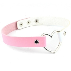 Choker Gargantilha de Couro Coração - 18 Cores - Kawaii Ghosty