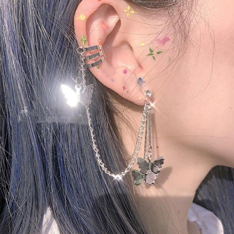 Brinco Ear Cuff Borboletas