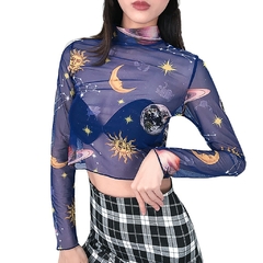 Blusa Estrelada Translúcida - Kawaii Ghosty