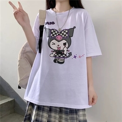 Camiseta Kuromi Hello Kitty - 2 Cores - Kawaii Ghosty