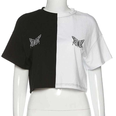 Cropped Borboleta Branca e Preta - loja online